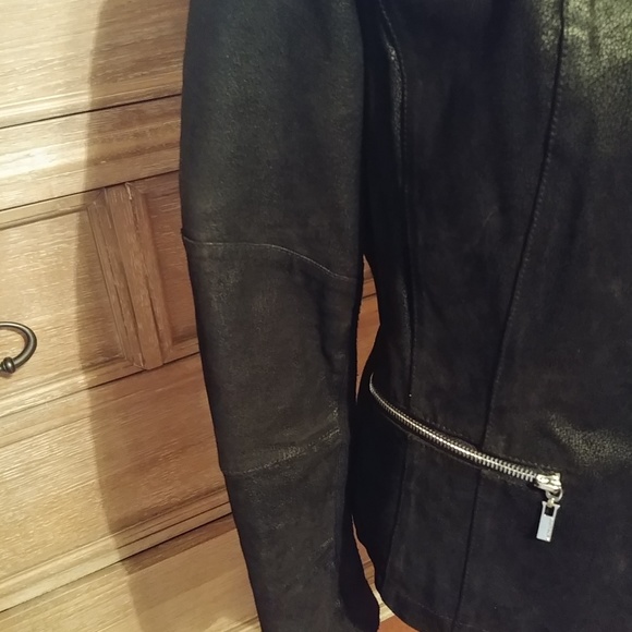 Leather biker Jacket 2 front pockets - Picture 2 of 7